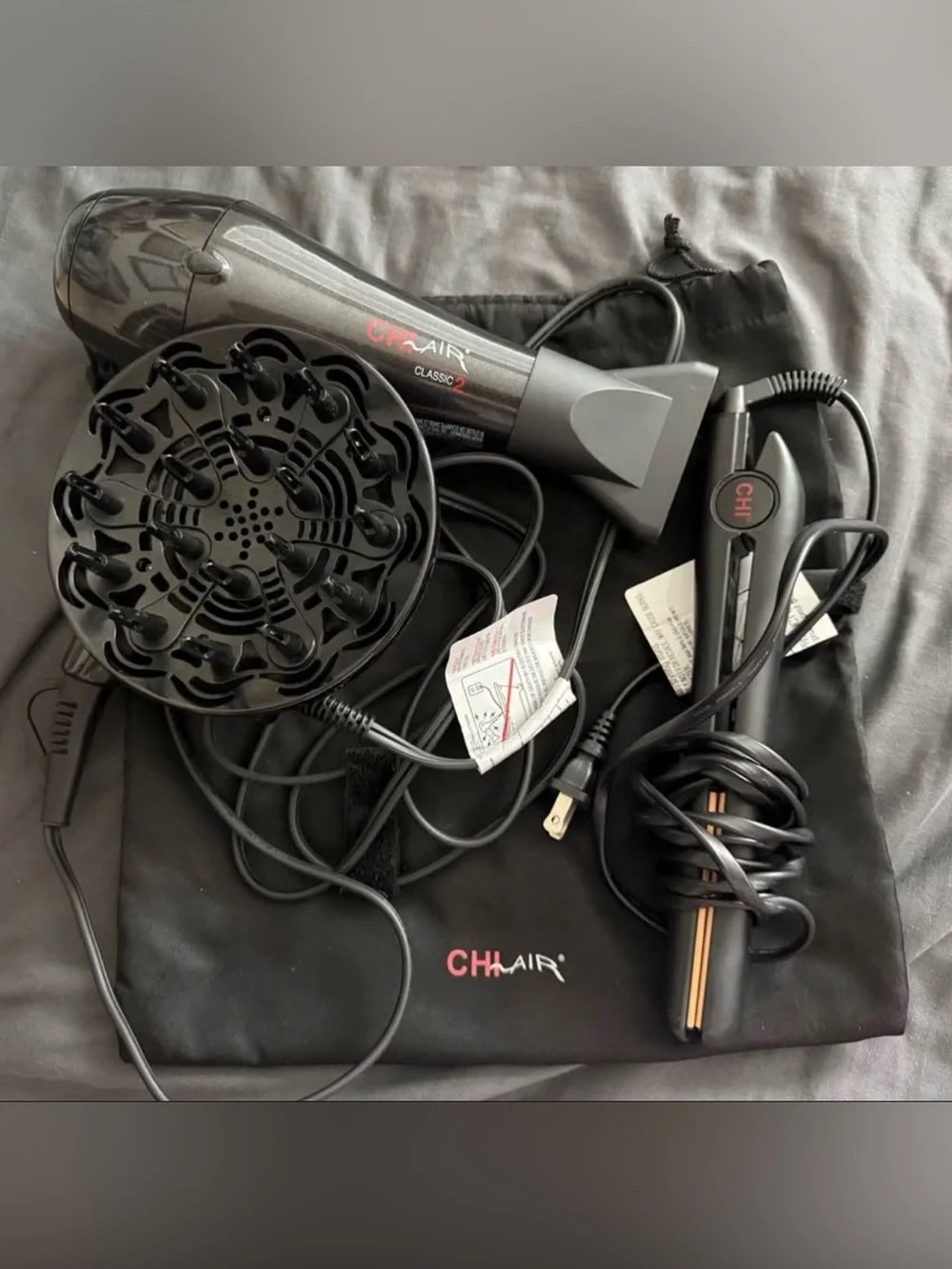 CHI Ceramic Hair Dryer and Flat Iron Set - Black
